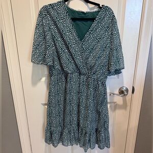 Kirundo XL green spotted dress short